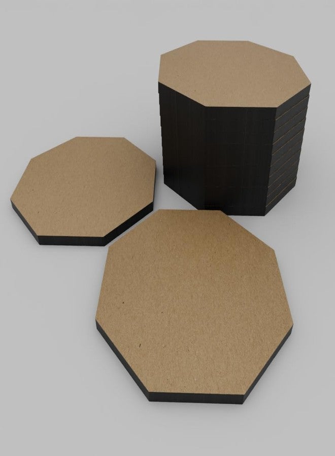 PICRAZEE قواعد أكواب خشبية من خشب MDF من PICRAZEE للأعمال اليدوية، فن الماندالا، فن الراتنج، الرسم، مجموعة أدوات تزيين مكونة من 12 قطعة، شكل ثماني الأضلاع، مقاس 4 بوصات (OC_12) - Image 4